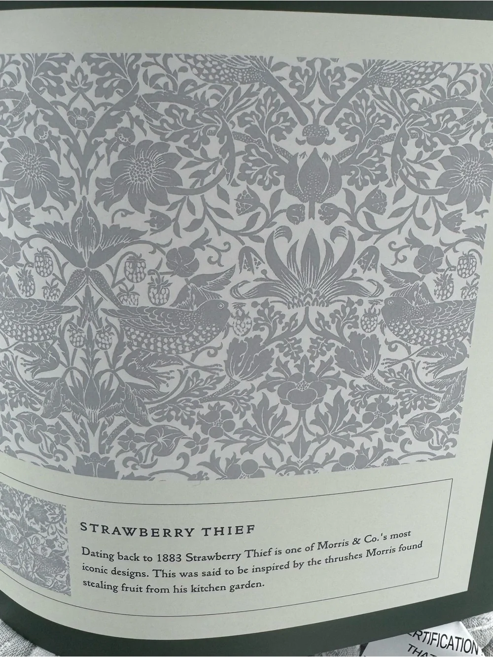 Morris & Co Jacquard Gray Strawberry Thief KING Blanket Faux Fur Reverse Luxury